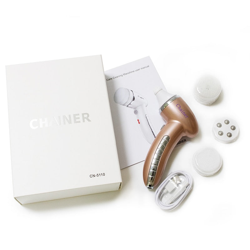 360 Degree Rotation Mini Face Cleanser Brush - Deep Pore Cleansing + Face Massage