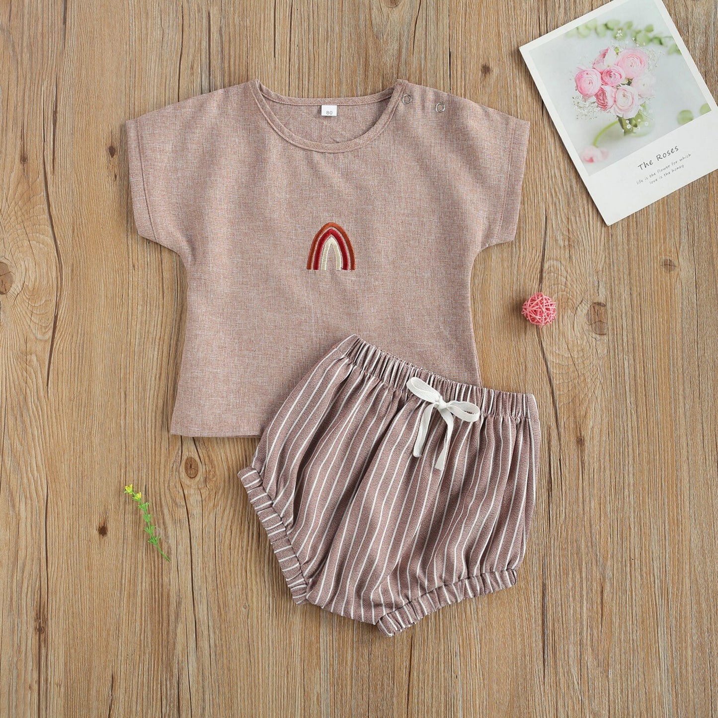 Baby Romper/Clothes Sets Rainbow Print Tops Shorts/Sleeveless Jumpsuits