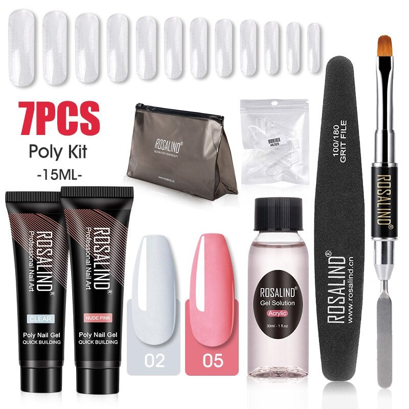 Professional Poly Nail Gel Kit: 6 - 9 Piece Sets