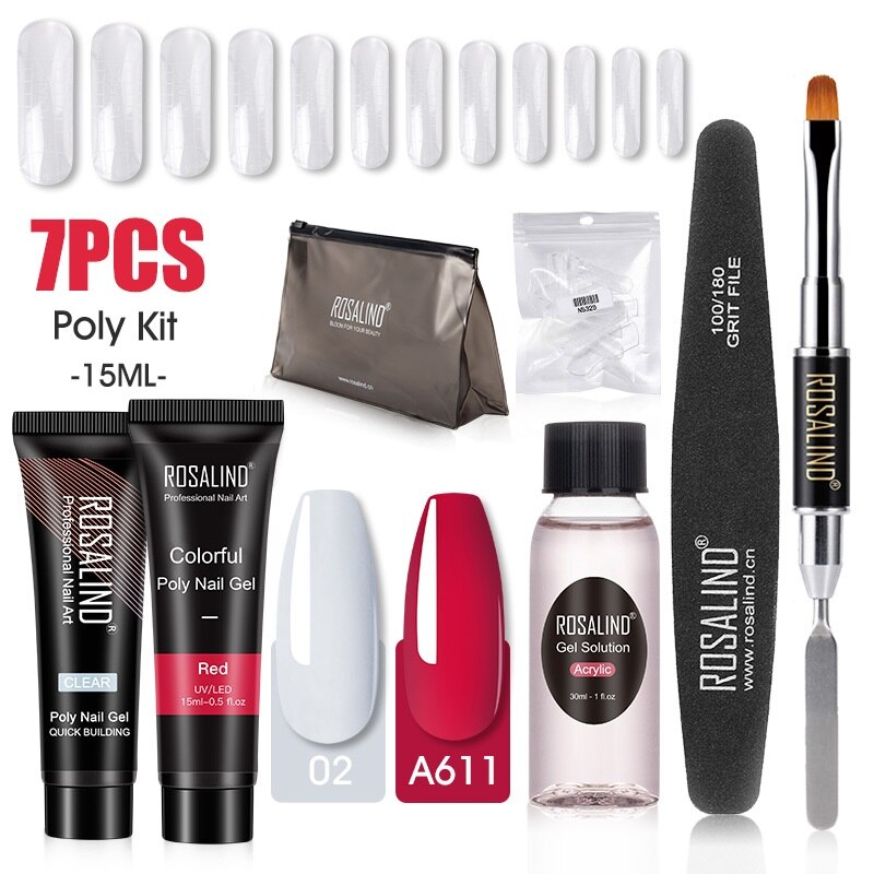 Professional Poly Nail Gel Kit: 6 - 9 Piece Sets
