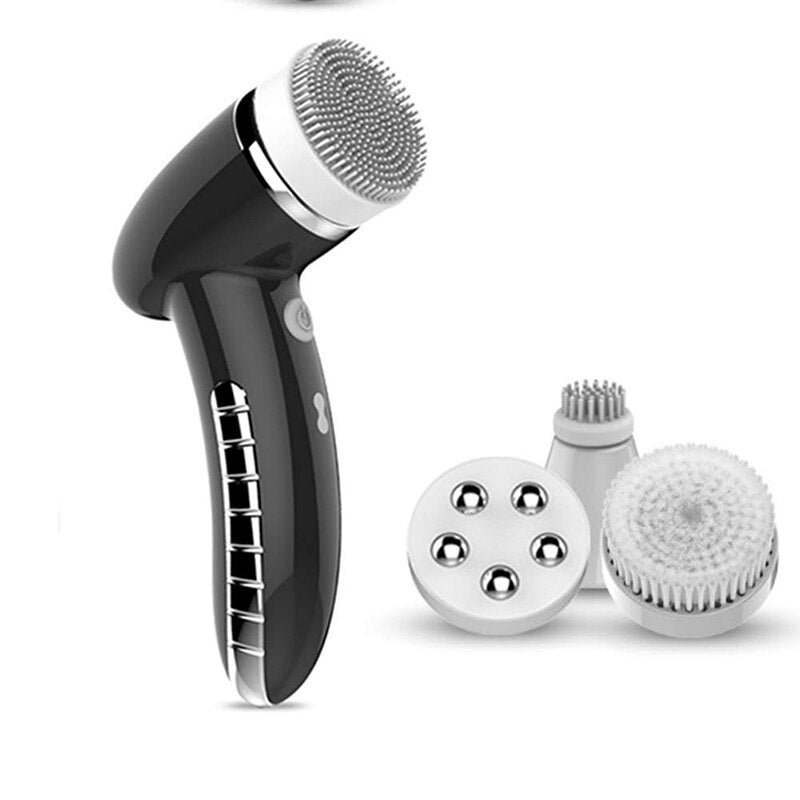 360 Degree Rotation Mini Face Cleanser Brush - Deep Pore Cleansing + Face Massage