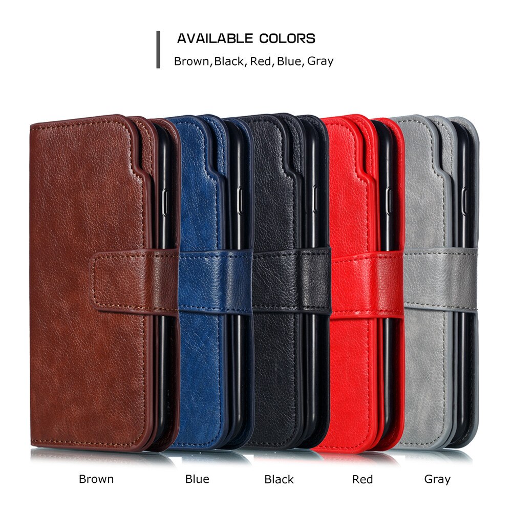 Luxury Leather Wallet Case For iPhone
