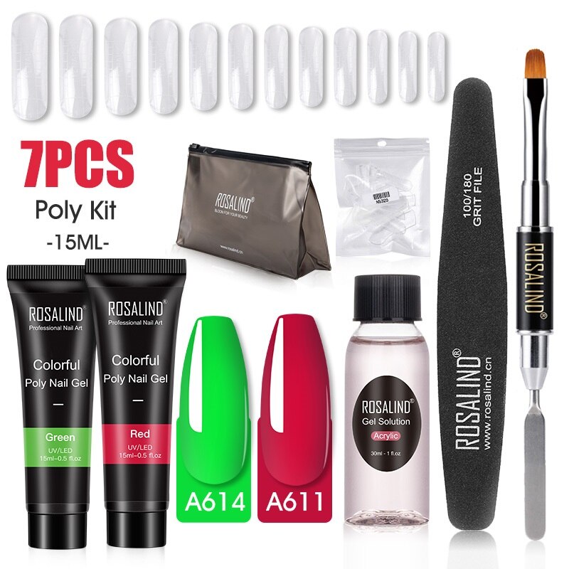 Professional Poly Nail Gel Kit: 6 - 9 Piece Sets