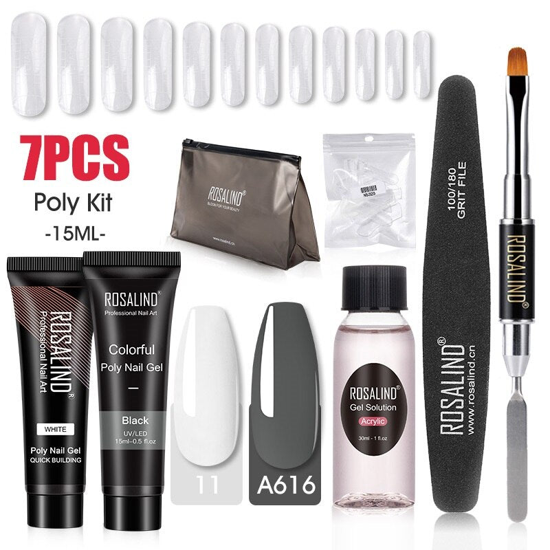 Professional Poly Nail Gel Kit: 6 - 9 Piece Sets
