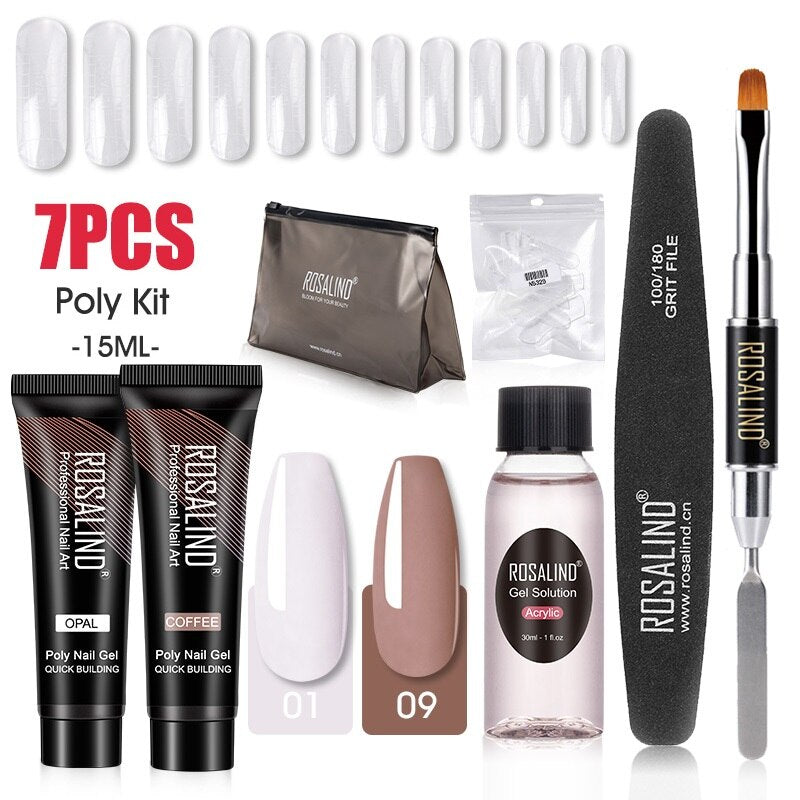 Professional Poly Nail Gel Kit: 6 - 9 Piece Sets