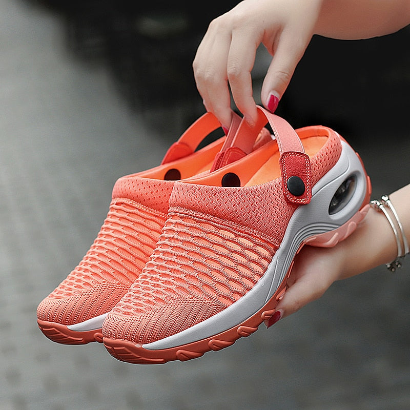 Women Slip-on Shoes - Casual Beach Sandals Non-slip with Mesh