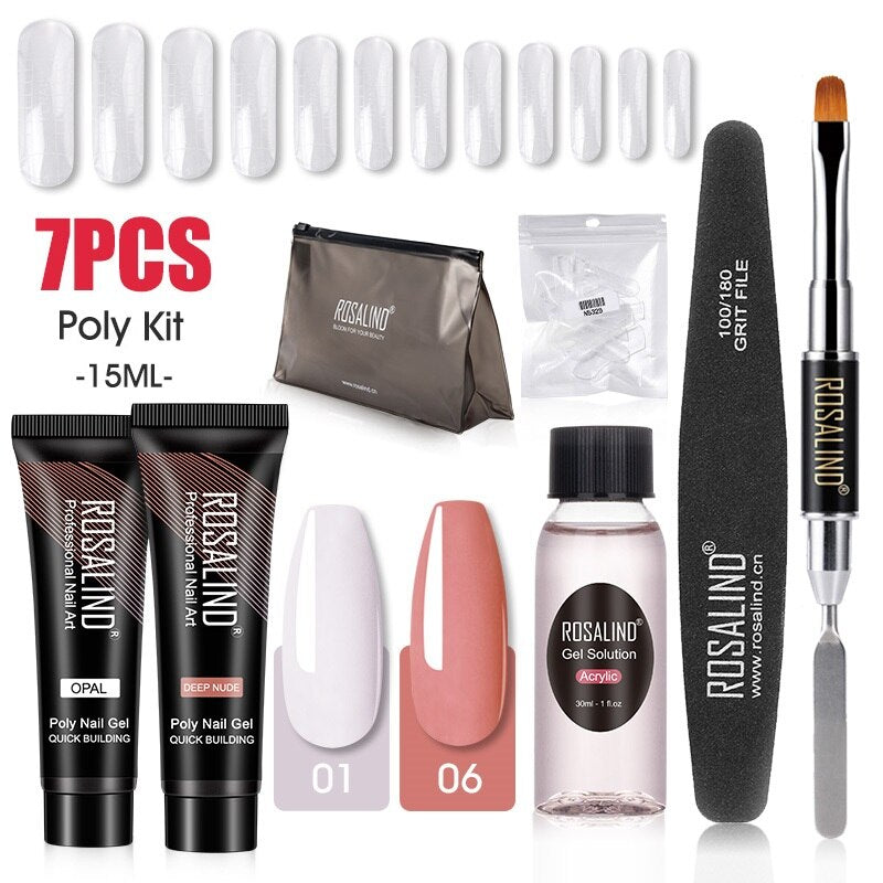 Professional Poly Nail Gel Kit: 6 - 9 Piece Sets