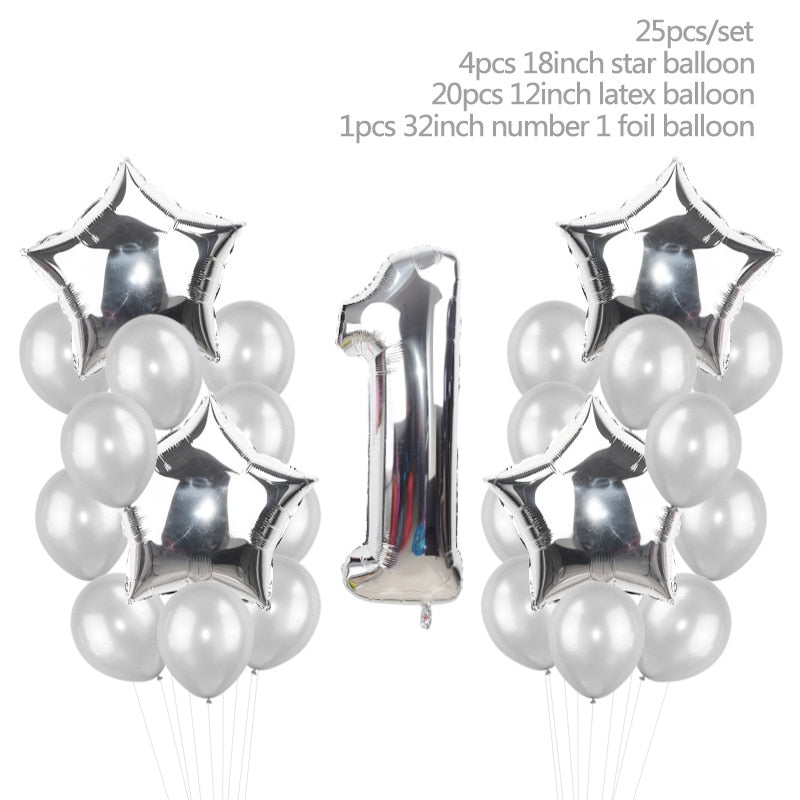 Children's 25 piece set 1st Birthday Party Pack Sets or individual