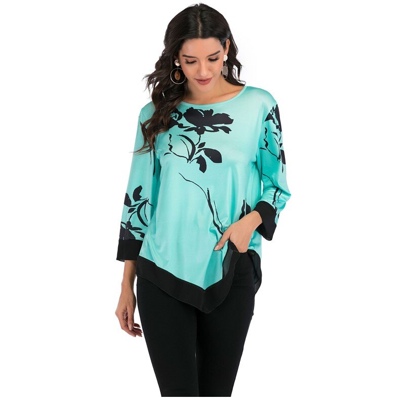Ladies Casual Summer Top with Floral Print