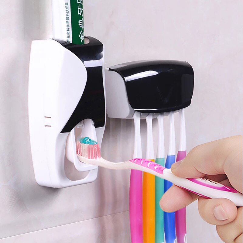 Automatic Toothpaste Dispenser & Toothbrush Holder
