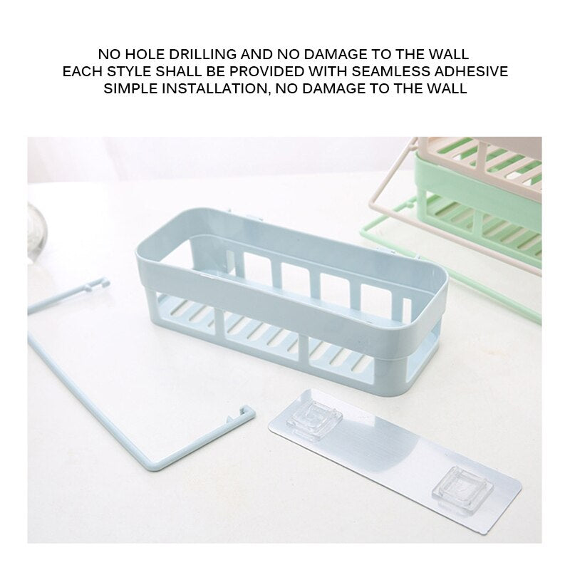 Bathroom Wall-Mounted Shelf Home DIY Bathroom Storage Shelf