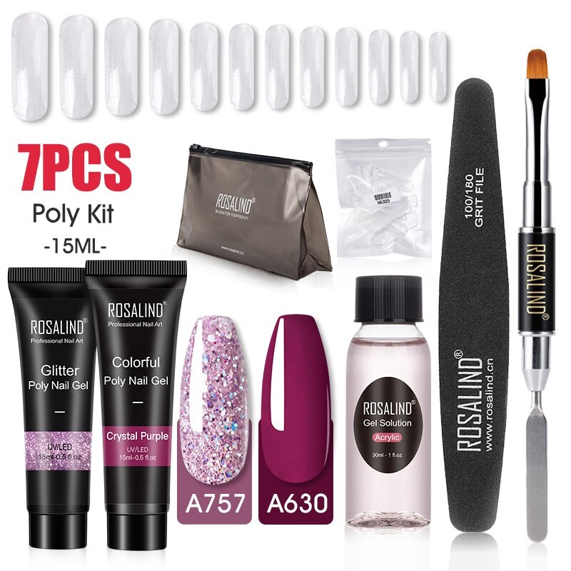 Professional Poly Nail Gel Kit: 6 - 9 Piece Sets