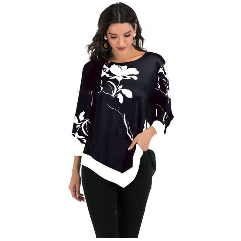 Ladies Casual Summer Top with Floral Print
