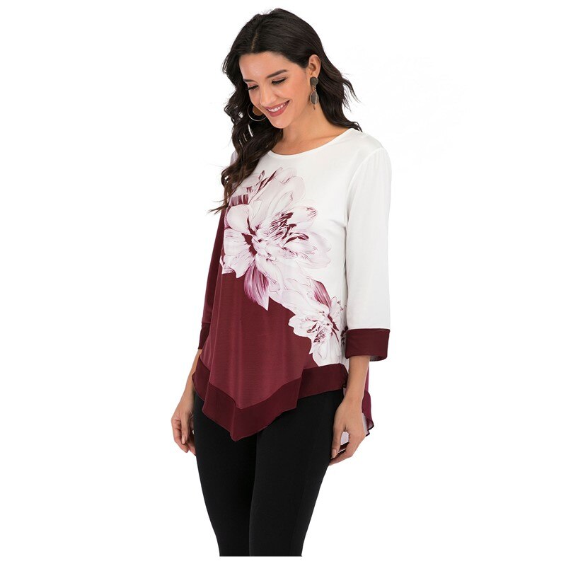 Ladies Casual Summer Top with Floral Print