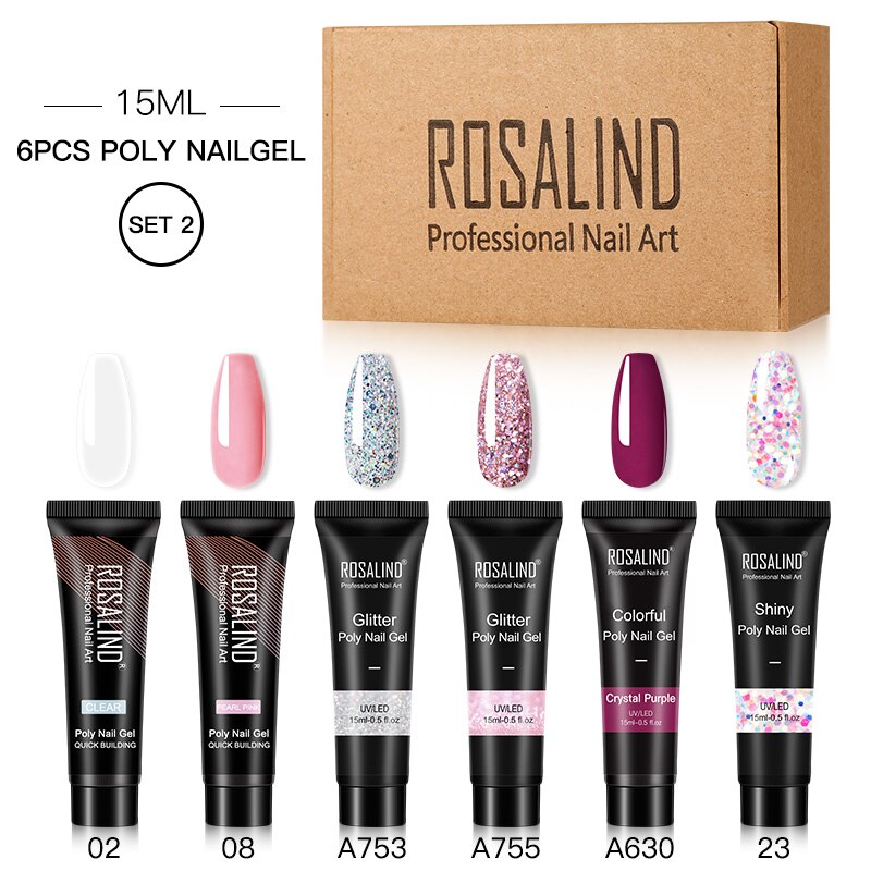 Professional Poly Nail Gel Kit: 6 - 9 Piece Sets