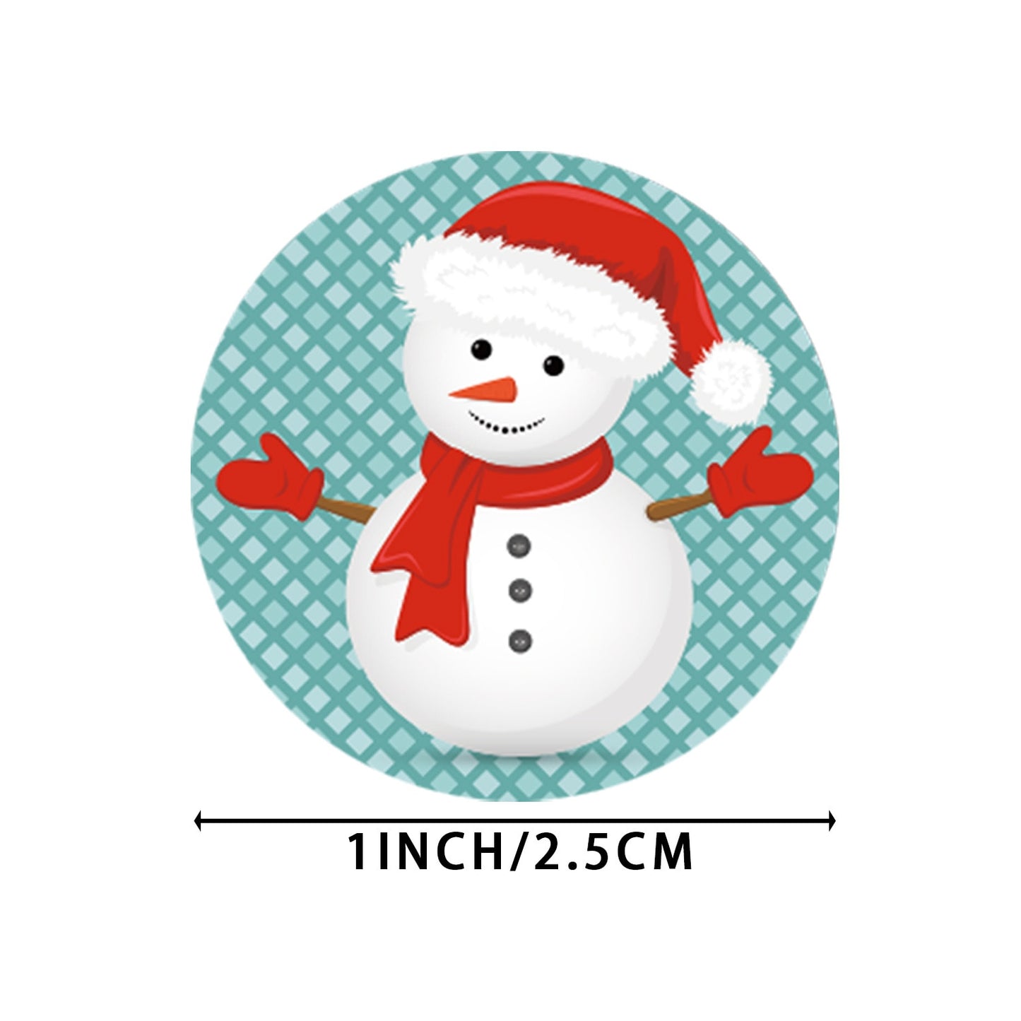 50-500Pcs Christmas Tree Santa Clause Merry Christmas Stickers - 2.5cm