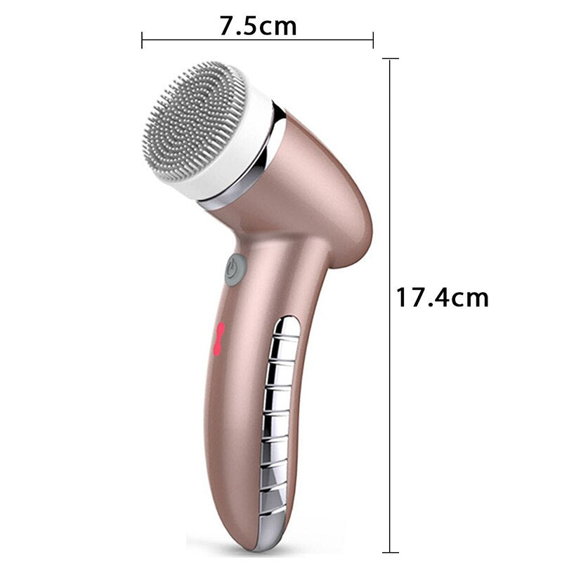 360 Degree Rotation Mini Face Cleanser Brush - Deep Pore Cleansing + Face Massage