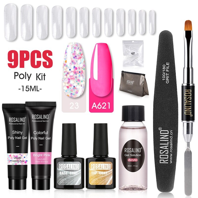 Professional Poly Nail Gel Kit: 6 - 9 Piece Sets