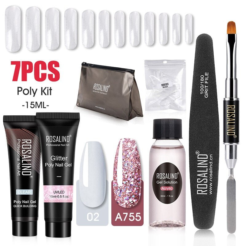 Professional Poly Nail Gel Kit: 6 - 9 Piece Sets