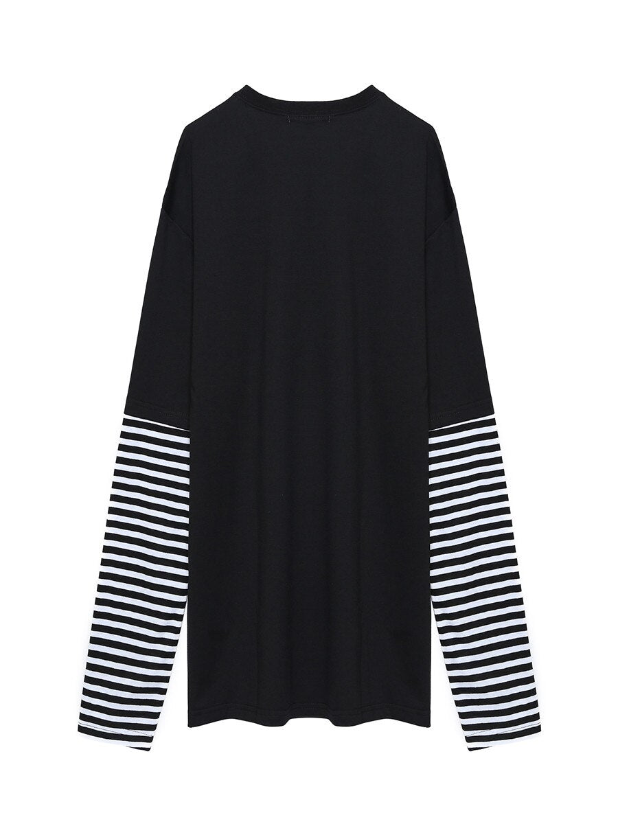 Black white Striped Hip Hop T-shirts Boys and Girls Cotton T-Shirt
