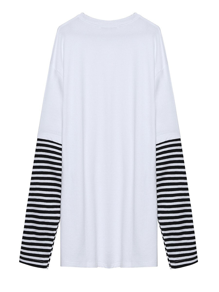 Black white Striped Hip Hop T-shirts Boys and Girls Cotton T-Shirt