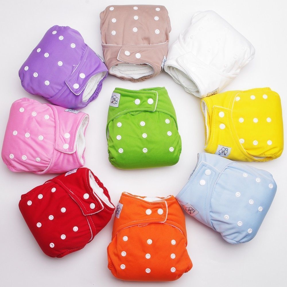 Kids Infant Reusable Washable Baby Cloth Diapers - Nappy Cover Adjustable
