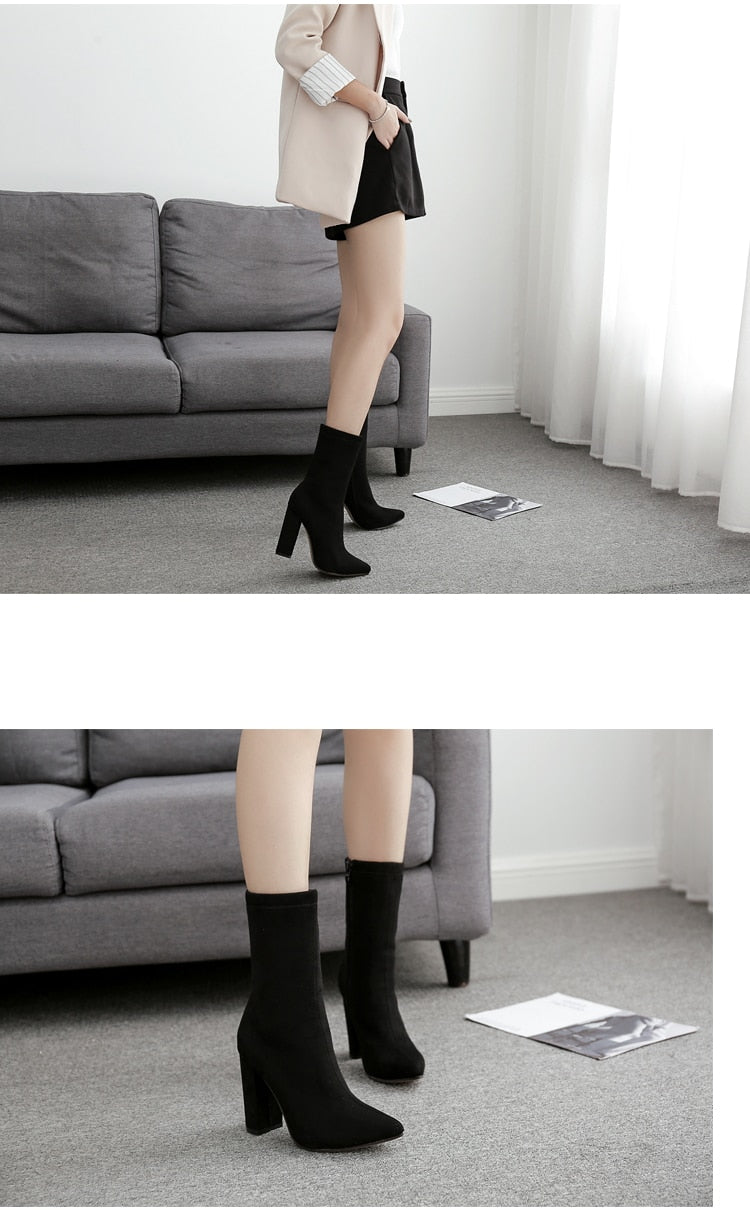 Flock Ladies Chelsea Boots with zipper