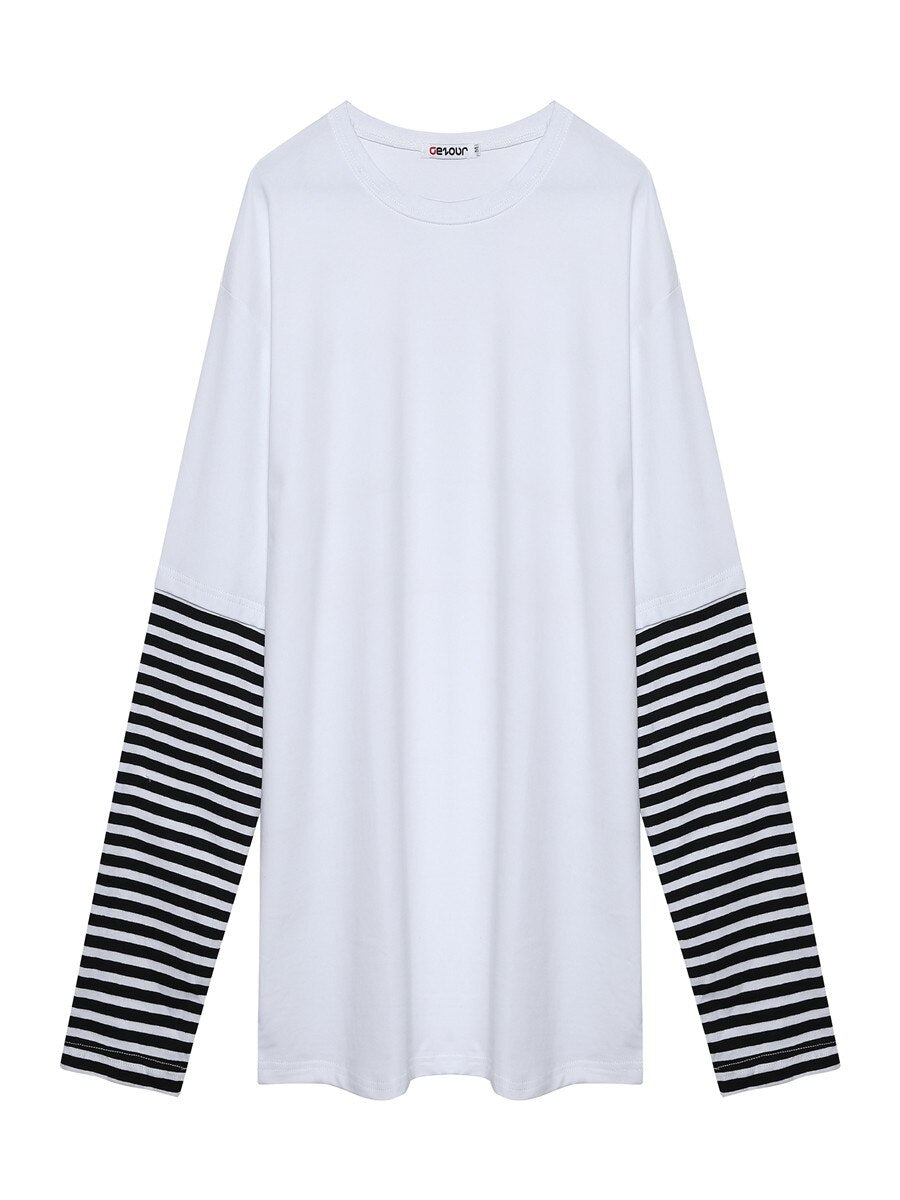 Black white Striped Hip Hop T-shirts Boys and Girls Cotton T-Shirt