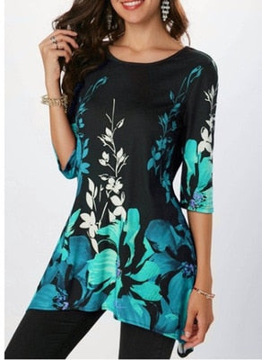 Ladies Casual Summer Top with Floral Print