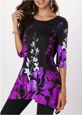 Ladies Casual Summer Top with Floral Print