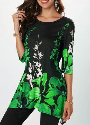 Ladies Casual Summer Top with Floral Print