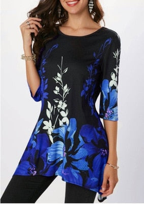 Ladies Casual Summer Top with Floral Print