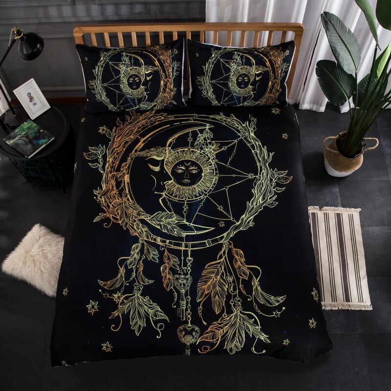 Flower Love Gold Luxurious 3D Bedding Sets Printed Duvet Cover Set Queen King Twin Size