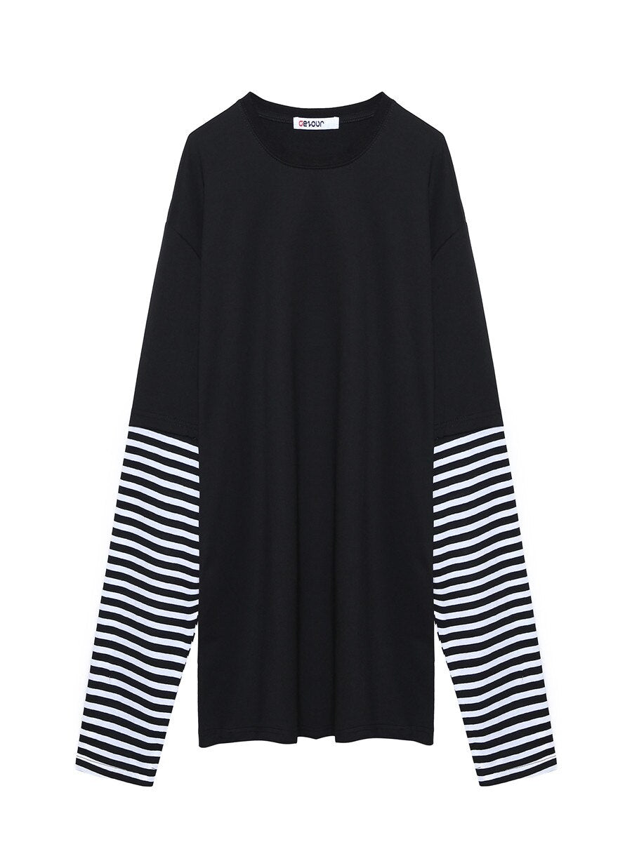 Black white Striped Hip Hop T-shirts Boys and Girls Cotton T-Shirt