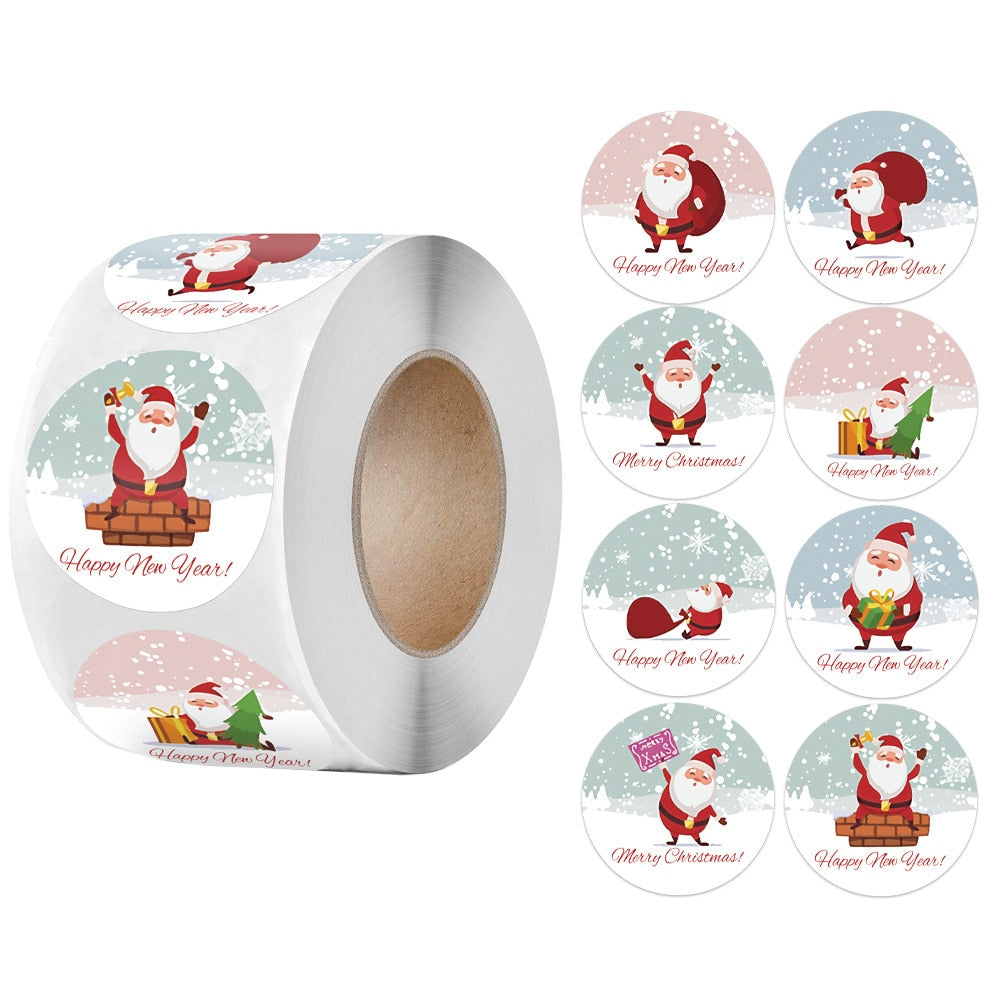 100-500 piece Merry Christmas Stickers