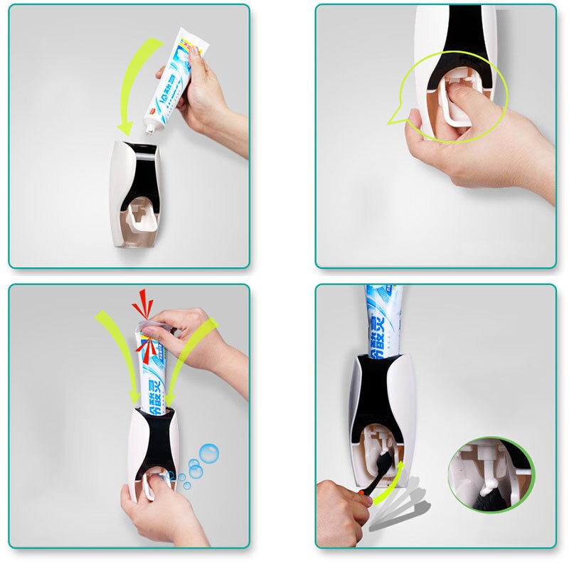 Automatic Toothpaste Dispenser & Toothbrush Holder