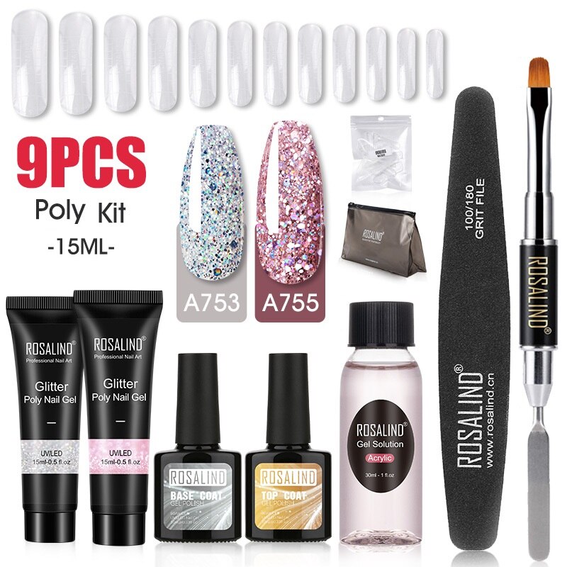 Professional Poly Nail Gel Kit: 6 - 9 Piece Sets