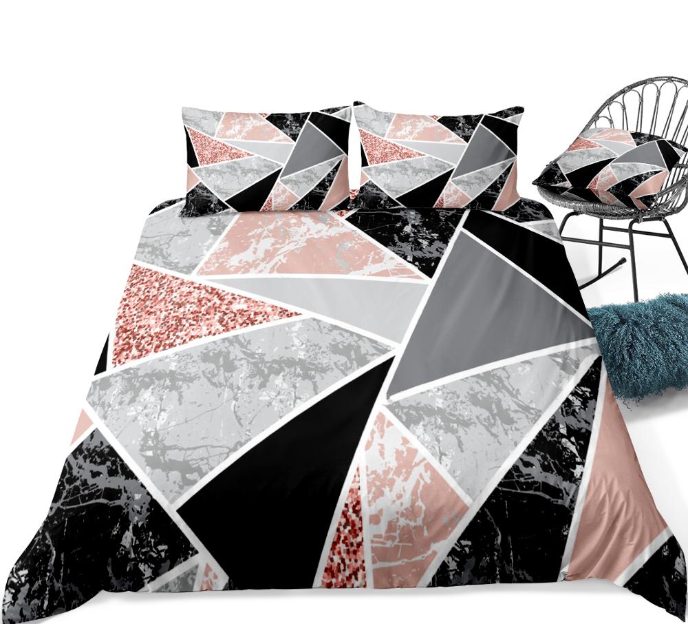 Marble Duvet Cover Set Geometric Shapes