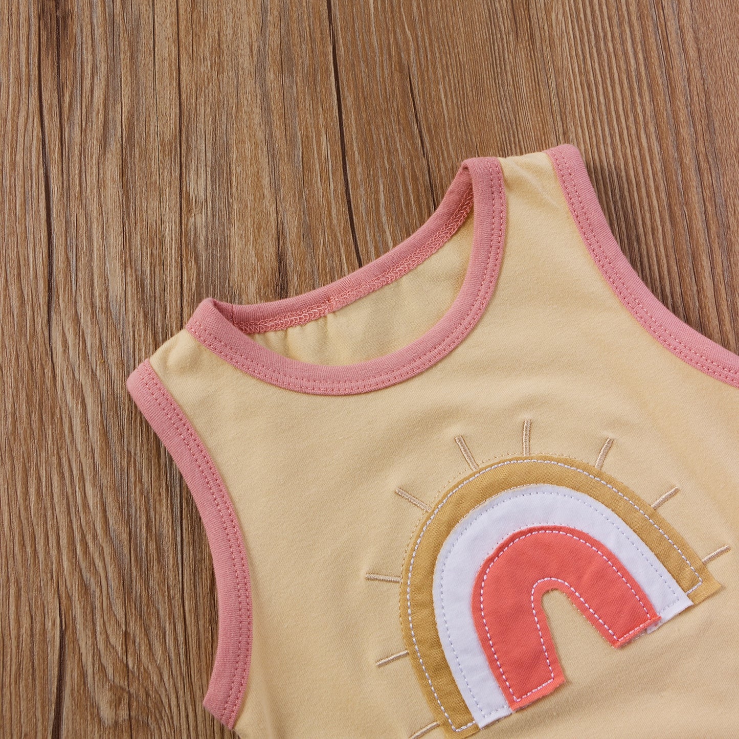 2Pcs Sleeveless Baby Girl Jumpsuit with Headband