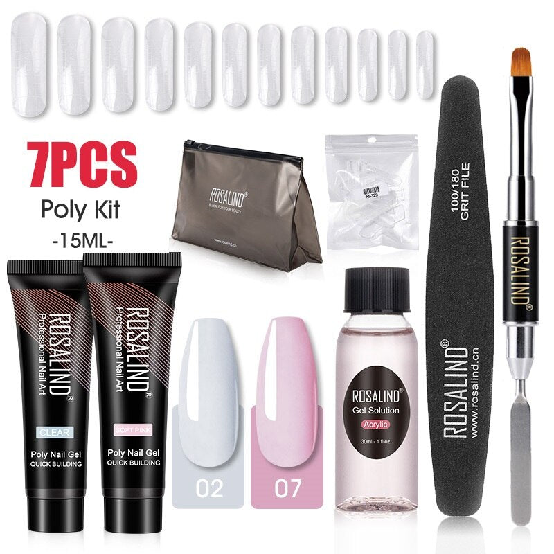 Professional Poly Nail Gel Kit: 6 - 9 Piece Sets