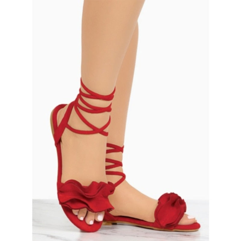 Women’s Flats Ankle Strap Handmade Beaded Sandals