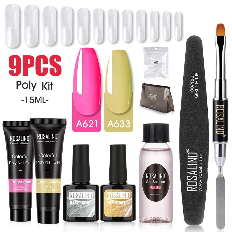 Professional Poly Nail Gel Kit: 6 - 9 Piece Sets