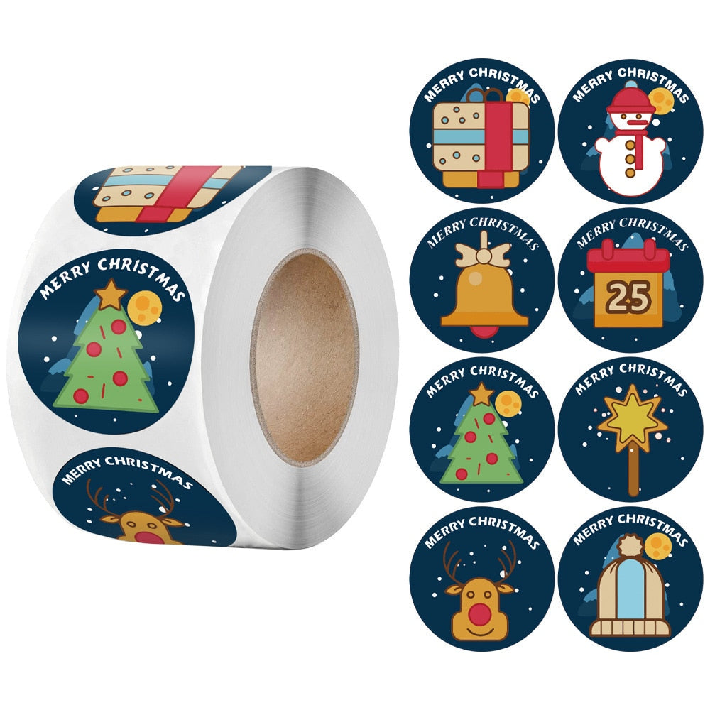 100-500 piece Merry Christmas Stickers