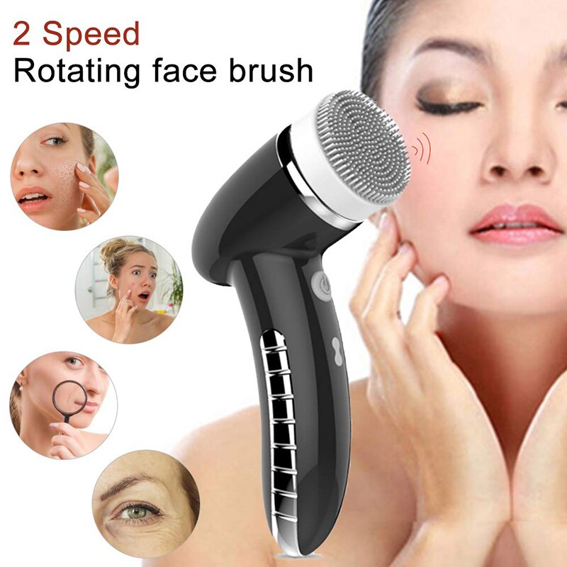 360 Degree Rotation Mini Face Cleanser Brush - Deep Pore Cleansing + Face Massage
