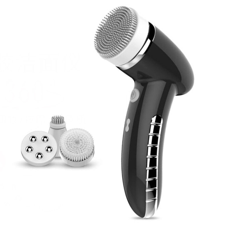 360 Degree Rotation Mini Face Cleanser Brush - Deep Pore Cleansing + Face Massage
