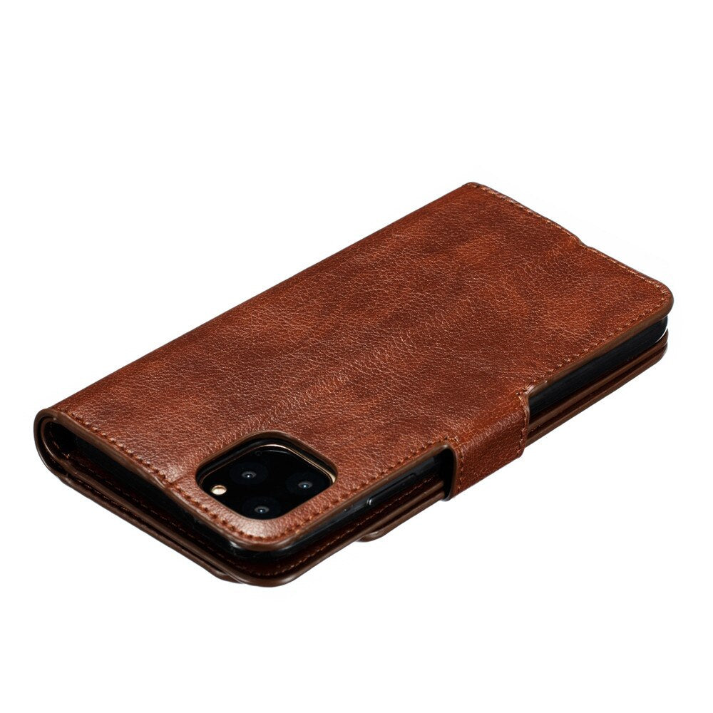 Luxury Leather Wallet Case For iPhone