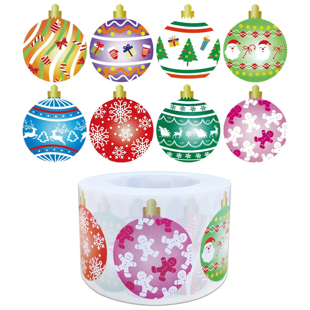 100-500 piece Merry Christmas Stickers