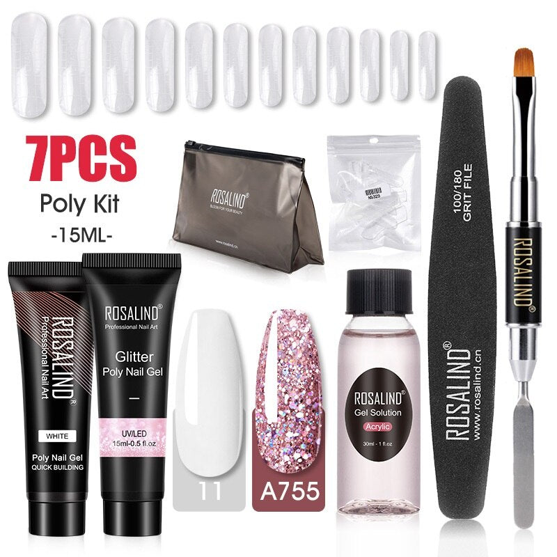Professional Poly Nail Gel Kit: 6 - 9 Piece Sets