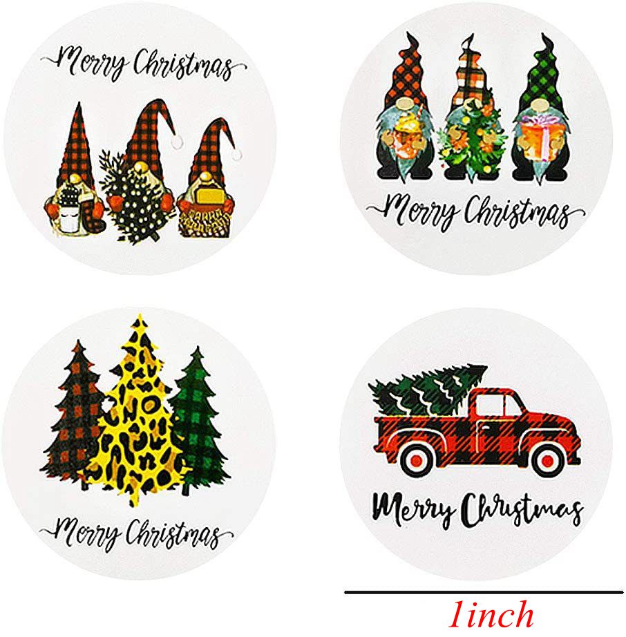 50-500Pcs Christmas Tree Santa Clause Merry Christmas Stickers - 2.5cm
