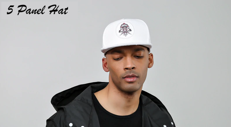 5 panel flat bill baseball cap